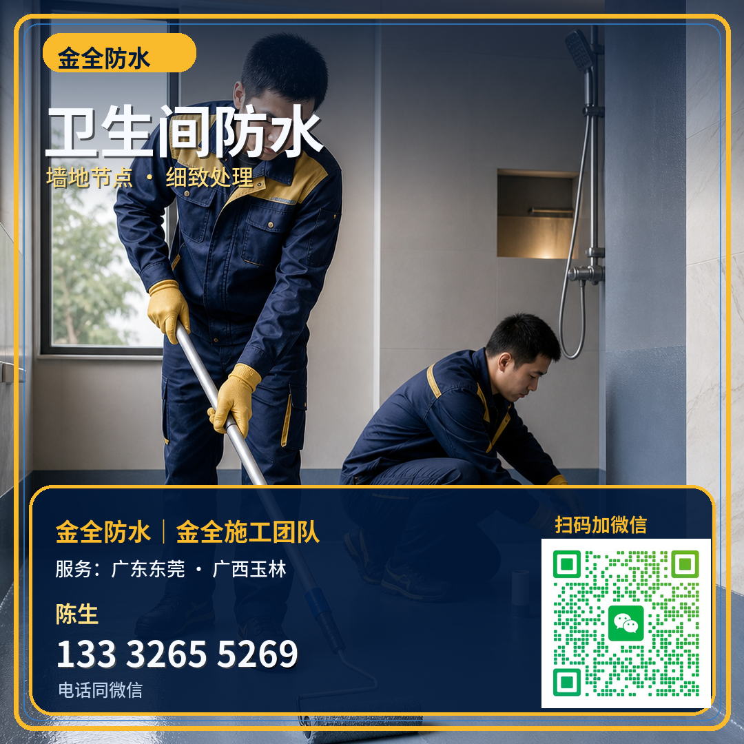 卫生间墙地角和管根防水施工展示